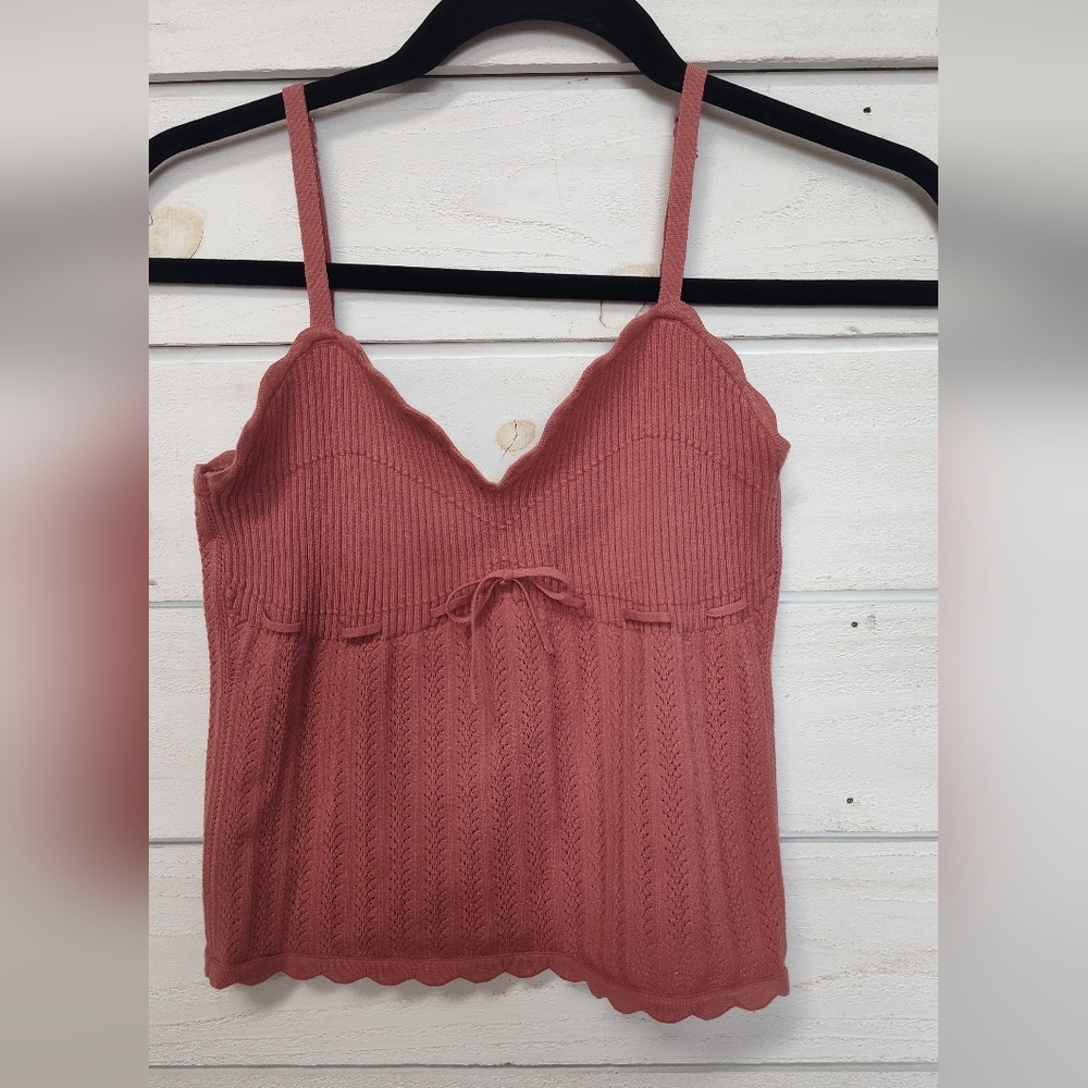 Aritzia Wilfred Soloist Scalloped Knit Camisole in Rose